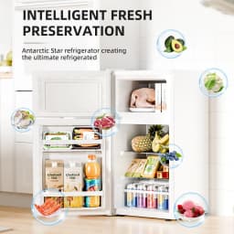 FREE VILLAGE 2.45 Cu.Ft Mini Fridge with Freezer,Compact Mini Refrigerator with Double 2 Door,Adjustable Temperature,Full Size - Thumbnail 2