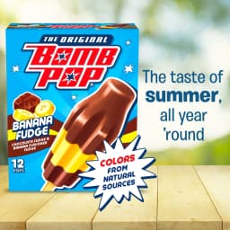 Bomb Pop Banana Fudge Freeze Ice Pop, Frozen Freezer Dessert, 12 Pack - Thumbnail 4