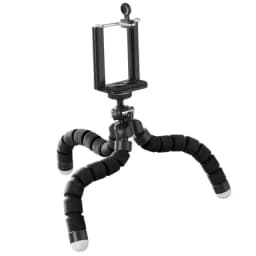 Flexible Phone Tripod Stand with 360° Ball Head, Non-Slip Legs, Universal Phone Mount, for Vlogging, Travel, Live Streaming, Black - Thumbnail 2