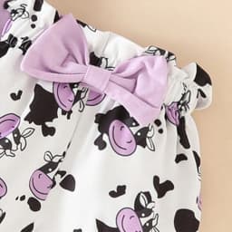 TOWED22 Baby Girl Clothes Summer Outfits Newborn Romper Ruffle Sleeve Infant Flower Shorts with Bow Headband Set 0-18 Months(Purple,0-3 M) - Thumbnail 7