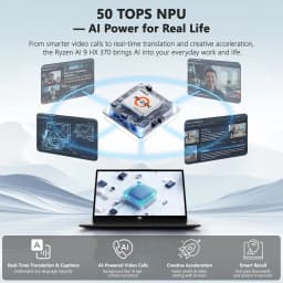 17.3" FHD 144Hz AI Laptop 16GB RAM 1TB SSD AMD Ryzen AI 370 (50 TOPS NPU) with Radeon 890M GPU-100W PD USB 4.0 eGPU - Thumbnail 3