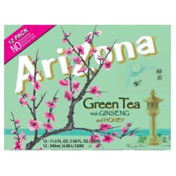 Arizona Green Tea with Ginseng and Honey, 11.5 Fl Oz Cans (12-Pack) - Thumbnail 2