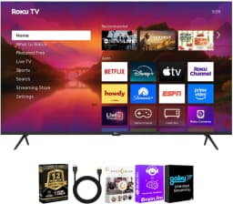 Roku 75R6C7KIT1 75 inch Class Plus Series 4K QLED Mini LED Smart TV Dolby Vision HDR10 Plus 120Hz WiFi Voice Remote HD - Thumbnail 1