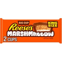 REESE'S Big Cup Marshmallow Candy Milk Chocolate King Size Peanut Butter Cups, Candy Pack, 2.8 oz - Thumbnail 1