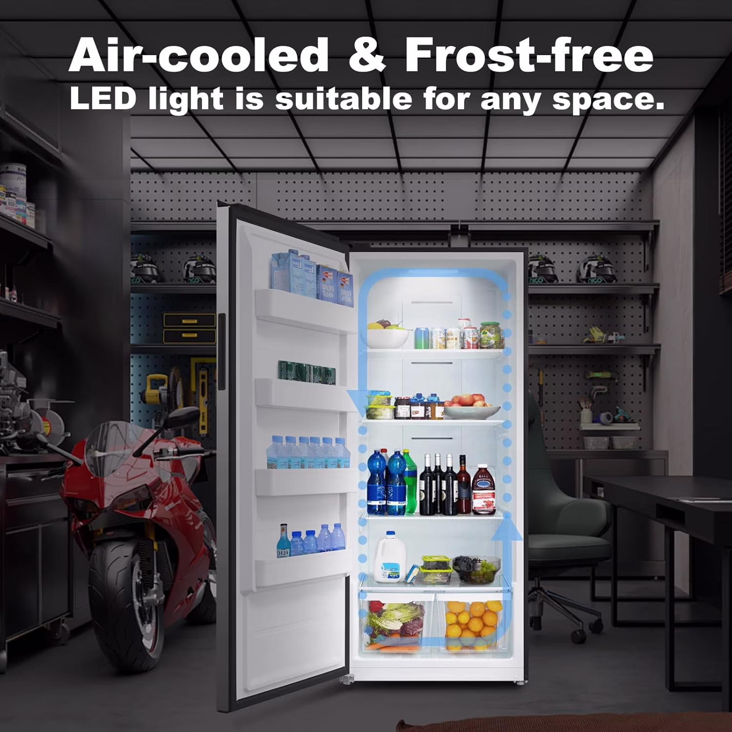 Smad 33 Inch Upright 21 Cu ft Freezer in Stainless Steel F21UFLESSS Left Door Fridge - Thumbnail 4