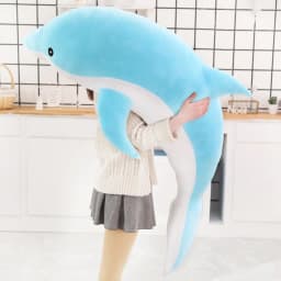 11.8Inch Soft Dolphin Plush Pillow Stuffed Animal Toy Cute Ocean Sea Life Cushion for Family Room Decor and Comforting Hugs - Thumbnail 1