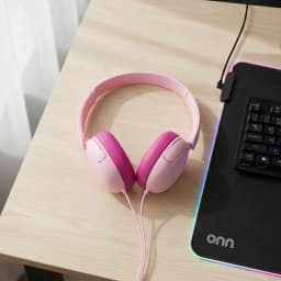 onn On-Ear Headphones with 3.5 mm Connector, Pink - Thumbnail 2
