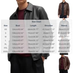 Men's Leather Jacket Spring and Autumn Winter Blazer Lapel PU Faux Leather Suit Coats Motorcycle Jacket Button Smart Casual Biker Style Jacket Black L - Thumbnail 3