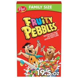Post Fruity PEBBLES Breakfast Cereal, Gluten Free, Family Size Box, 19.5 oz - Thumbnail 1