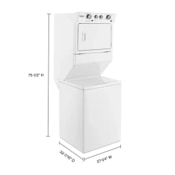 Whirlpool WGT4027HW 27 Inch Gas Stacked Laundry Center with 9 Wash Cycles - Thumbnail 4