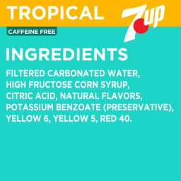 7UP Tropical Caffeine Free Lemon Lime Mango Peach Soda Pop, 12 fl oz, 12 pack cans - Thumbnail 3