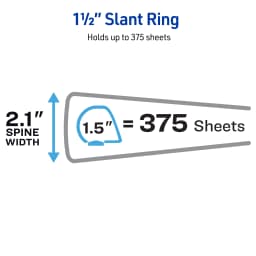 Avery Durable View 3 Ring Binders, 1.5 inch Slant Rings, 375-Sheet Capacity, DuraHinge, 2.1 inch Wide Spine, Customizable Clear Covers and Spine - Thumbnail 4
