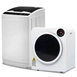 Ktaxon 17.8LBS Full Automatic Washing Machine and 3.5CuFt Portable Clothes Dryer Set, Compact Laundry Washer and Dryer Combo Set with Stainless Steel - Thumbnail 1