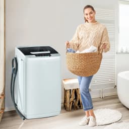 Costway Portable Full-Automatic Laundry Washing Machine 8.8lbs Spin Washer W/ Drain Pump - Thumbnail 2