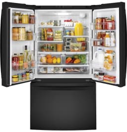 GE GNE27JGMBB 27.0 Cu. Ft. Freestanding French Door Refrigerator - Thumbnail 2