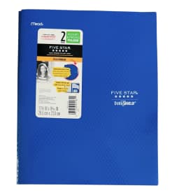 Five Star DuraShield 2-Pocket & Prong Plastic Folder, Blue - Thumbnail 1