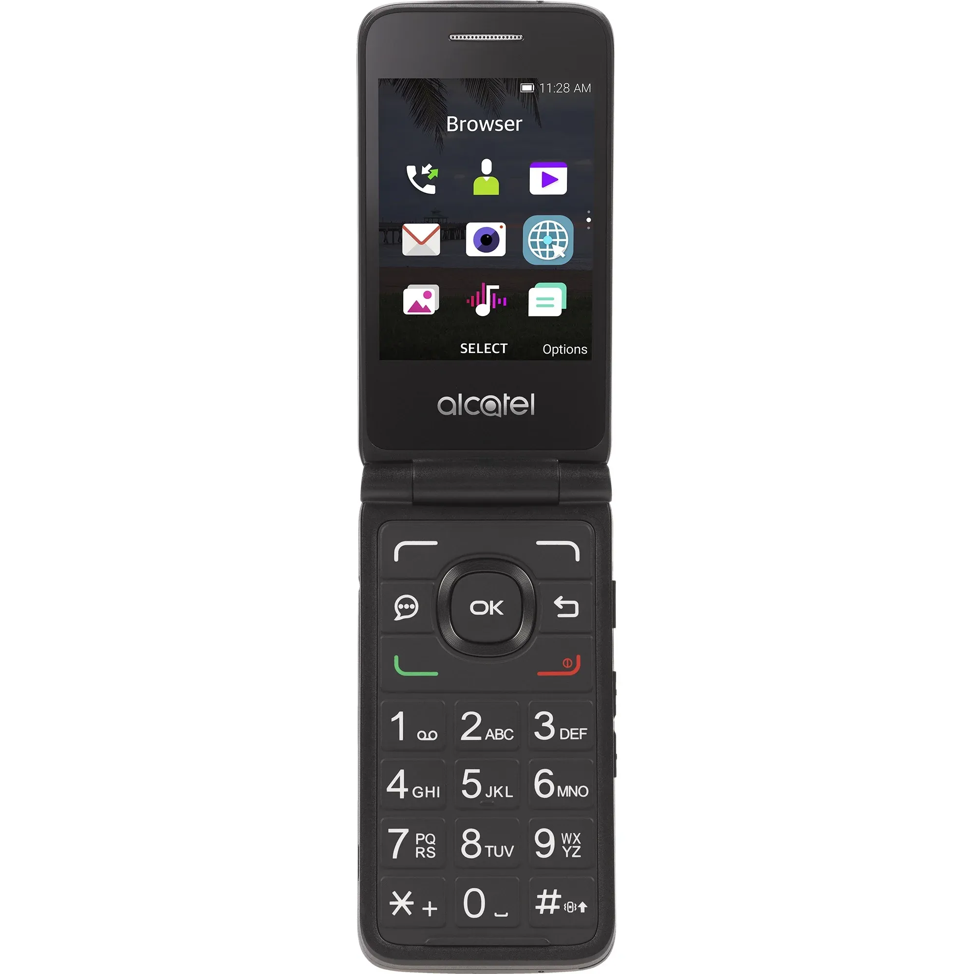 Total Wireless Alcatel Myflip, 4GB, Black- Prepaid Phone
