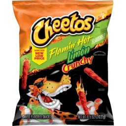 Cheetos Crunchy Flamin' Hot Limon, Cheese Flavored Snacks, 8.5 ounce Bag - Thumbnail 1