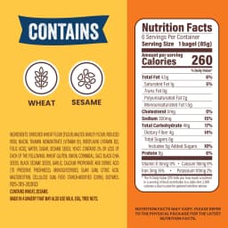 Thomas' Everything Bagels, 6 count, 9g Protein, Kosher Bagels, 18 oz Bag - Thumbnail 4