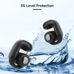 KNACK - Wireless Bluetooth Earbuds Waterproof Sports Open Ear Clip Earphones Black - Thumbnail 1