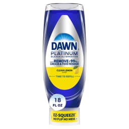 Dawn Platinum Bleach Alternative EZ-Squeeze Dish Soap, Dishwashing Liquid, Clean Lemon, 18 fl oz - Thumbnail 1
