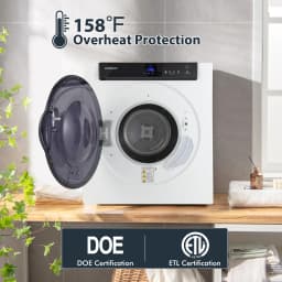 Costway 1400W Electric Tumble Compact Laundry Dryer Stainless Steel Tub 8.8lbs /2.6cu.ft - Thumbnail 3