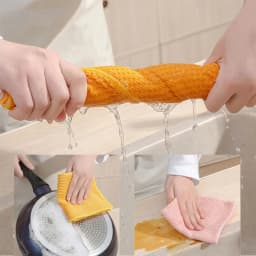 Vxdvou Fine Fiber Microfiber Cleaning Cloth, Absorbent Dishwashing Towel for Glass & Kitchen Cleaning, Soft and Durable Scrubbing Pad, Multi-Purpose - Thumbnail 6