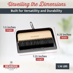 Behrens Portable Galvanized Steel Dustpan and Brush Broom Set, Black - Thumbnail 3