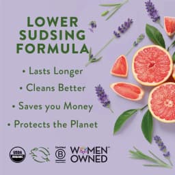 Rebel Green Super Deluxe Dish Soap - Natural Dishwashing Soap - Liquid Dish Detergent - Sustainable Dish Liquid Scented with Lavender & Grapefruit - Thumbnail 4