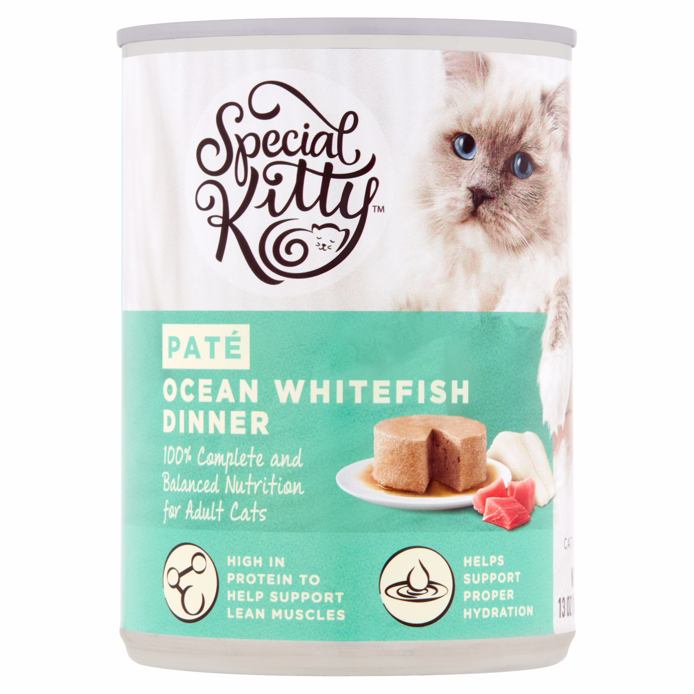 Special Kitty Ocean Whitefish Dinner Pate Wet Cat Food, 13 oz Can