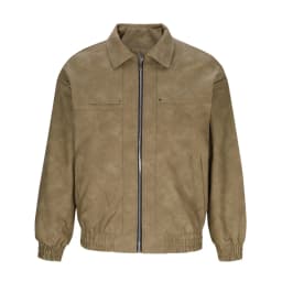 YLSDY Leather Jacket Men Faux Lightweight Bomber Jackets Mens Motorcycle Vintage Lapel Coats with Zipper and Pockets Brown M - Thumbnail 1
