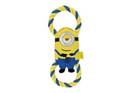 Multipet Minions Stuart Plush and Rope Tug Dog Toy with Squeaker and Crinkle, Small - Thumbnail 1