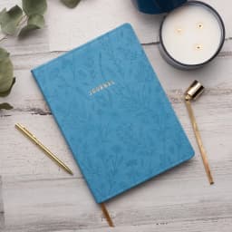 Pen + Gear Leatherette Embossed Jumbo Journal, Blue, 192 Lined Pages, 7.375" x 10.25" - Thumbnail 5