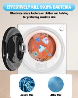 DISHUP 2.6 Cu.Ft Portable Clothes Dryer, 10 lbs Compact Dryer with Stainless Steel Tub, Electric Dryer for RV, Home, Apartment, White - Thumbnail 5