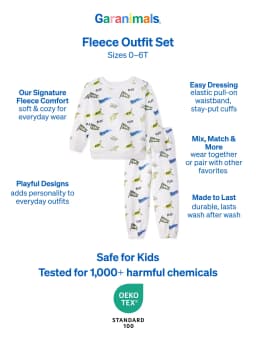 Garanimals Baby & Toddler Boys Fleece Outfit Set, Sweatshirt & Sweatpants, Sizes 0-6T - Thumbnail 6