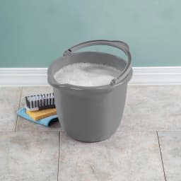 Sterilite 10 Qt. Plastic Spout Pail Bucket with Handle, Mop Bucket for Cleaning, Car Wash & Mopping, Titanium Gray - Thumbnail 3