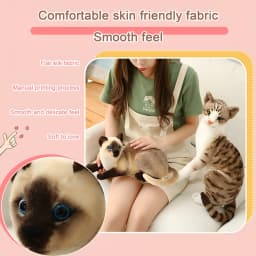 BESTSKY Siamese Cat Stuffed Animal,Shorthair Cat Realistic Plush Cat Stuffed Toys,Gift for Kids 12Inches - Thumbnail 5
