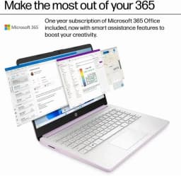 HP 14" HD Student Business Laptop, Intel Quad-Core N150, 8GB RAM, 256GB Storage, (128GB UFS+128GB SD Card),Webcam, HDMI - Thumbnail 6