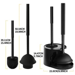 propuri 2 in 1 Toilet Plunger and Brush Set with Extended Handle, Bathroom Cleaning Tools - Thumbnail 6