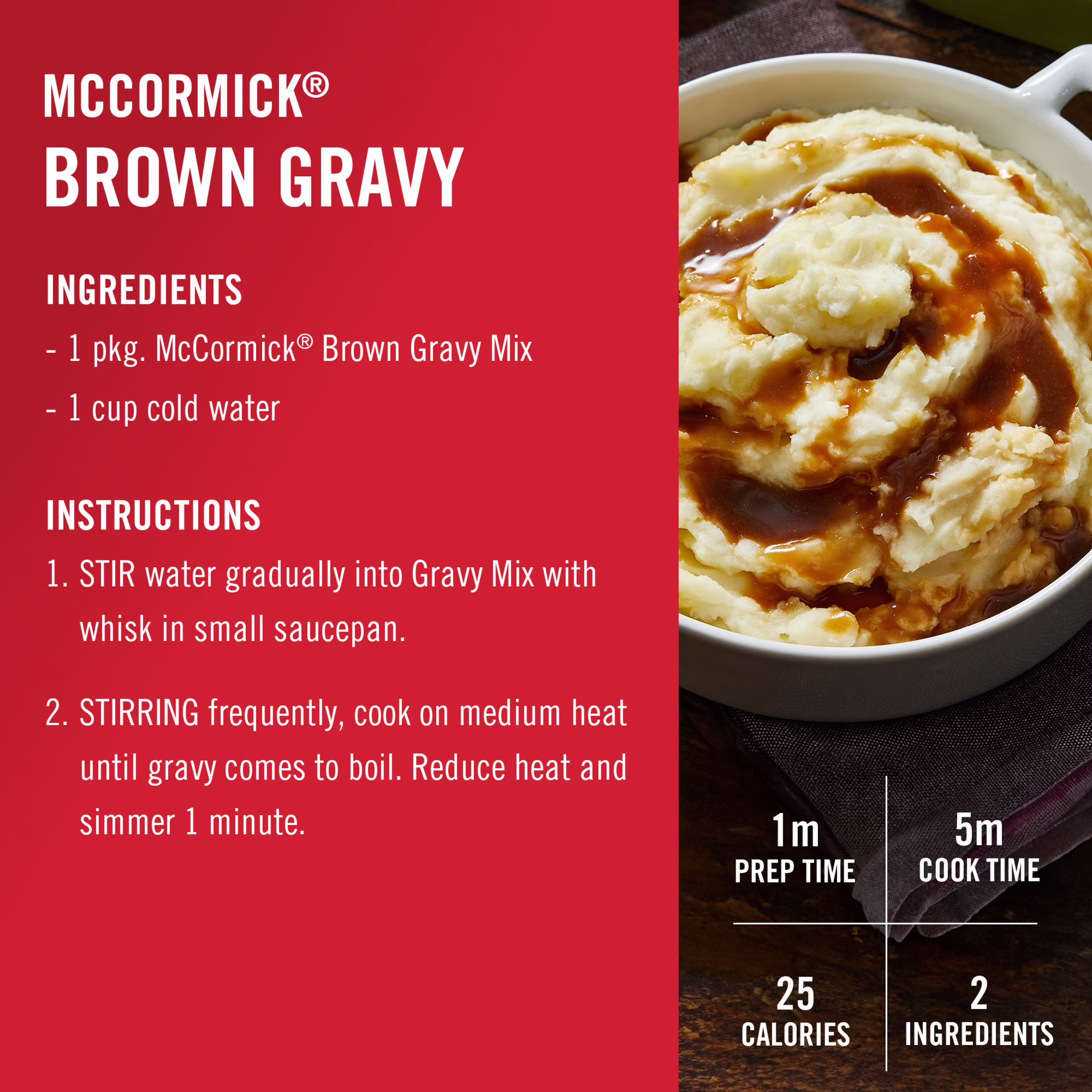McCormick Brown Gravy Mix, 0.87 oz Packet - Thumbnail 7