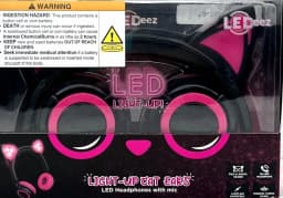 RHEA- Led Headphones W/Mic & Flashing Light-Up Pink Cat Ears 3.5Mm Aux Compatible - Thumbnail 4