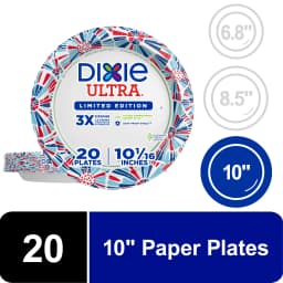 Dixie Ultra Summer Design Disposable Paper Plates, 10", Multi-Color, 20 Count - Thumbnail 1