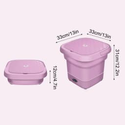 Home Supplies Surpdew New Folding Washing Mini Washing Machine Cleaning Machine Household Small Folding Washing Machine Pink Free Size - Thumbnail 3