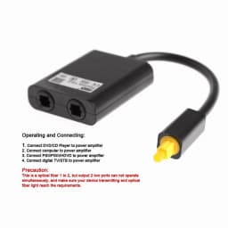 1 In 2 Out Dual Port Digital Toslink Optical Fiber Audio Splitter Adapter Cable - Thumbnail 3