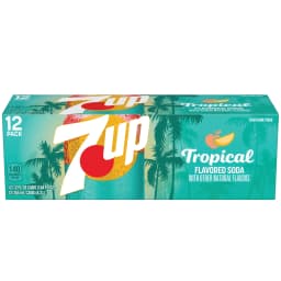 7UP Tropical Caffeine Free Lemon Lime Mango Peach Soda Pop, 12 fl oz, 12 pack cans - Thumbnail 4