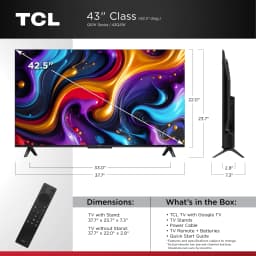 TCL 43" Q Series QLED 4K UHD HDR Smart Google TV (NEW 2025) - Dolby Vision, Dolby Atmos, Motion Rate 240, HDR 10+ - Thumbnail 3
