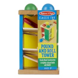 Melissa & Doug Deluxe Pound and Roll Wooden Tower Toy With Hammer - Thumbnail 3