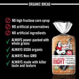 Dave's Killer Bread White Bread Done Right Organic Bread Loaf, Organic White Bread, 24 oz, Shelf-Stable (24 ounce) - Thumbnail 4