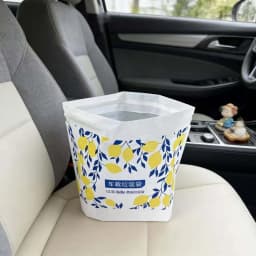Lemon Tree Print Adhesive Car Trash Bags, Disposable Desktop Small Garbage Can Liners, Stand-Up Vertical Hanging Portable Waste Bag for Auto or Dorm - Thumbnail 6