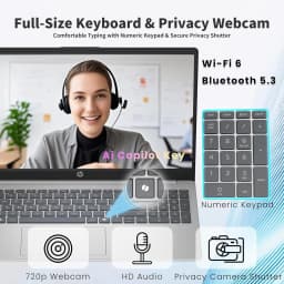 HP 15.6" FHD Touchscreen Business Laptop, Intel Core i7-1355U, 20GB DDR4 RAM, 512GB SSD, Windows 11 Pro, Numeric Keypad - Thumbnail 6